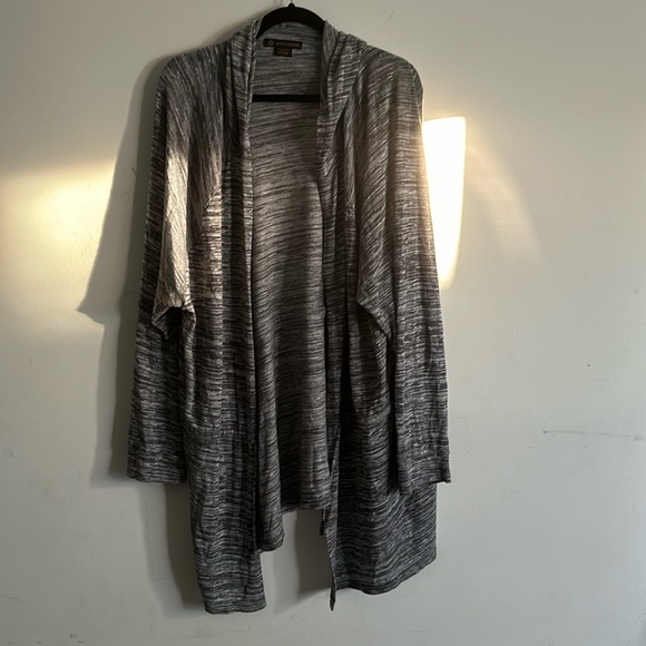 Heather Grey Addition Elle Hooded Cardigan (4X) - Picture 1 of 5
